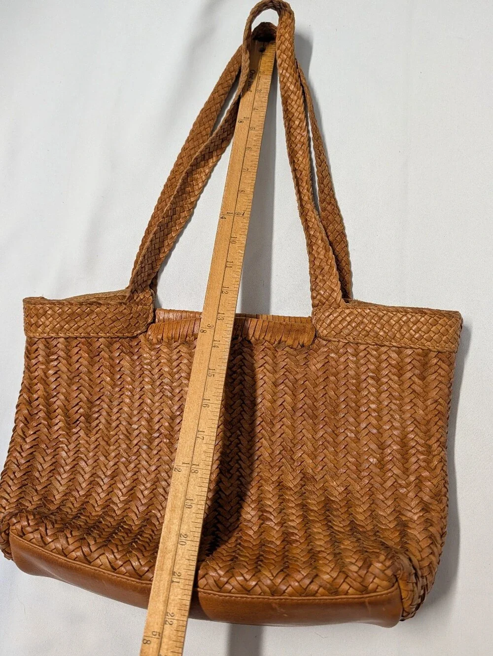 Vilenca Holland Handwoven Braided Genuine Leather / Suede Tote Shoulder Bag